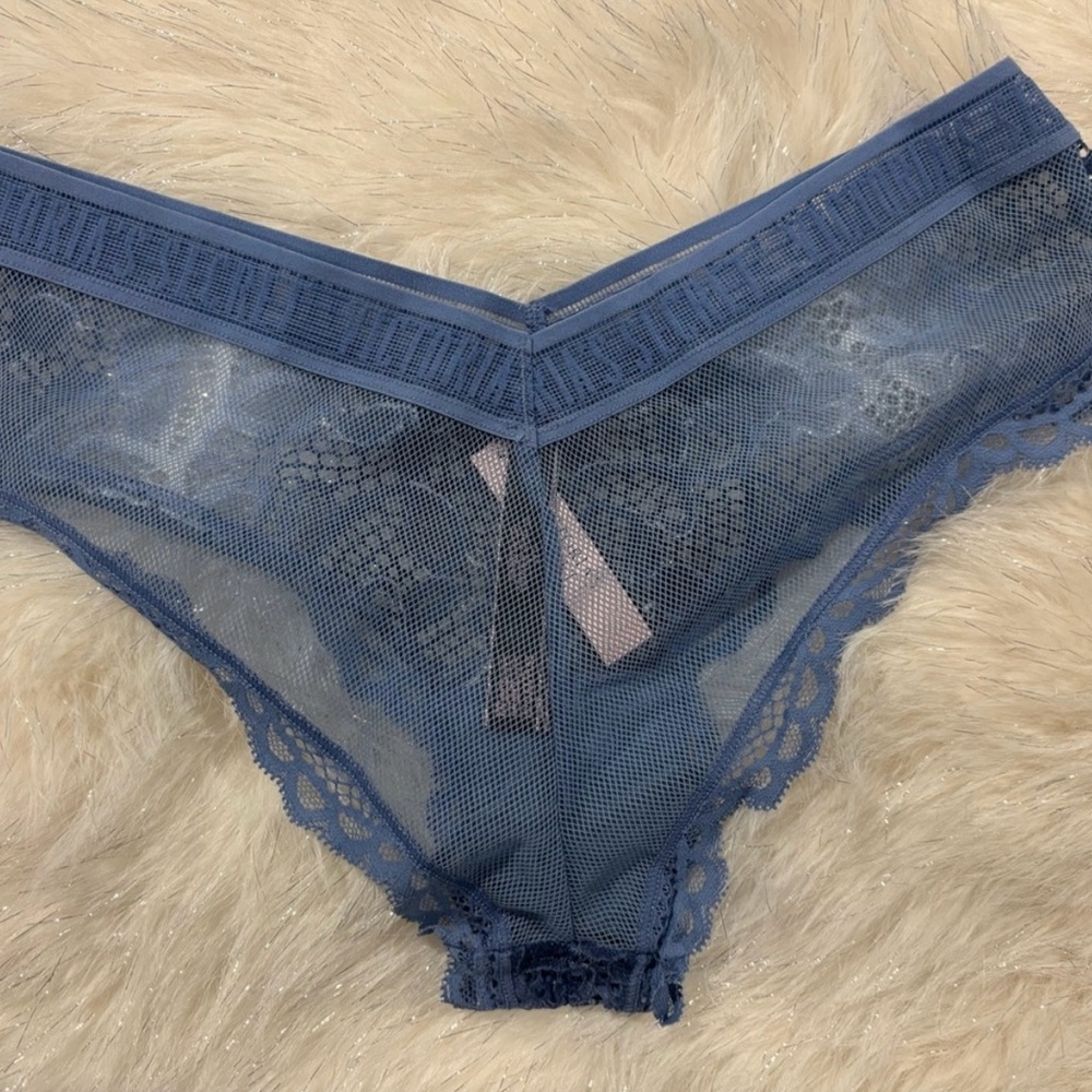 Victoria Secret Ombré Blue Lace Bra 36DD and 2 pair matching panties M - Picture 8 of 8